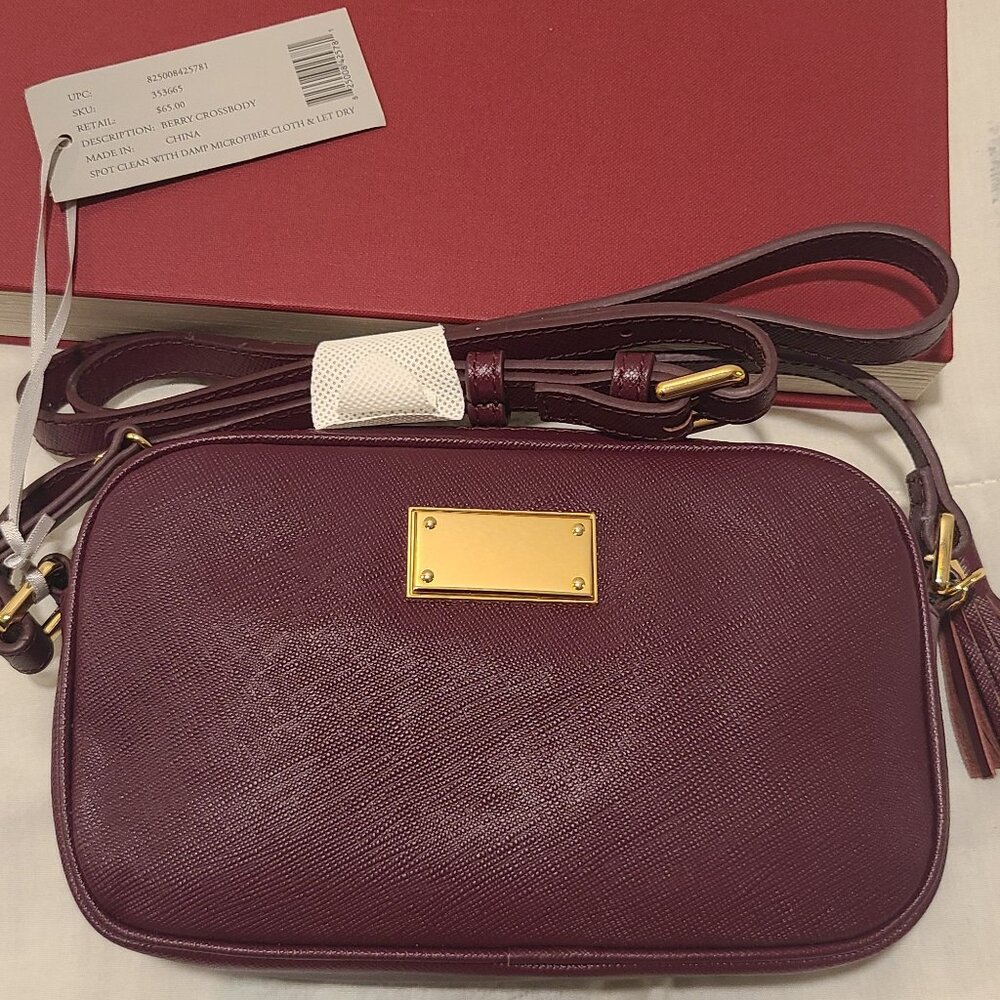 Genuine Leather Berry Crossbody purse